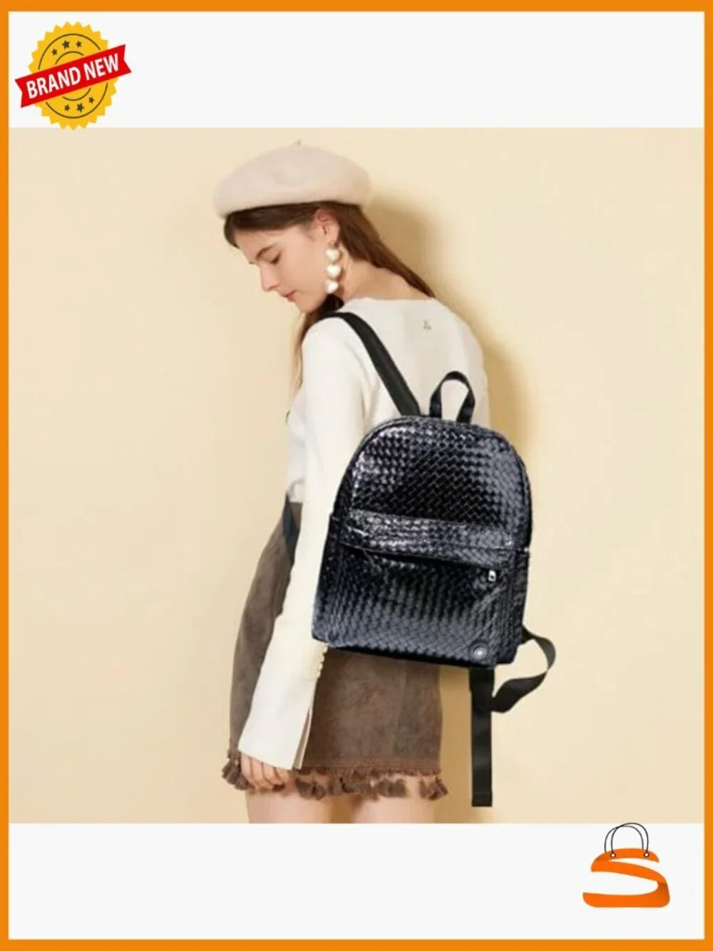 Waterproof Vegan Leather Backpack Purse Women Rucksack Daypack Travel Work